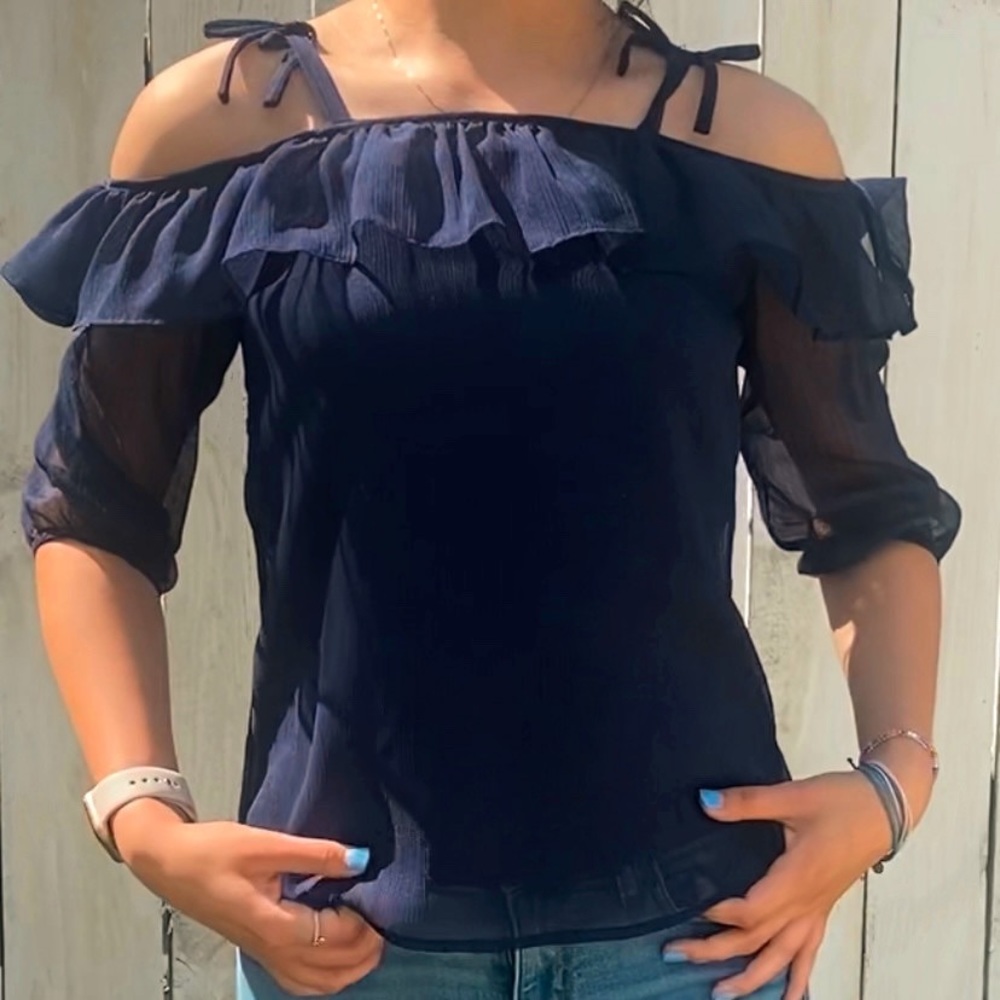 Navy Blue Blouse